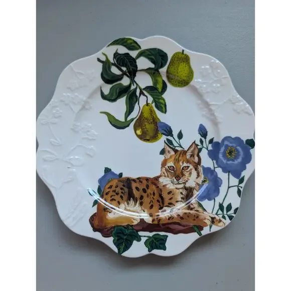 NEW Set of 4 Anthropologie Nathalie Lete Marais Stoneware Dessert Plates